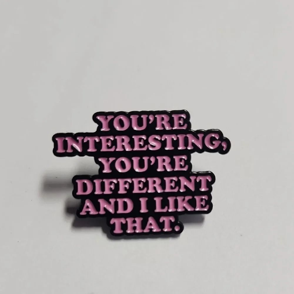 Pink and Black Quote Pin